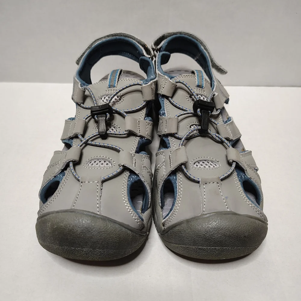 Khombu Water Hiking Gray Blue Women's Shoes Size 10 Medium Leather Upper